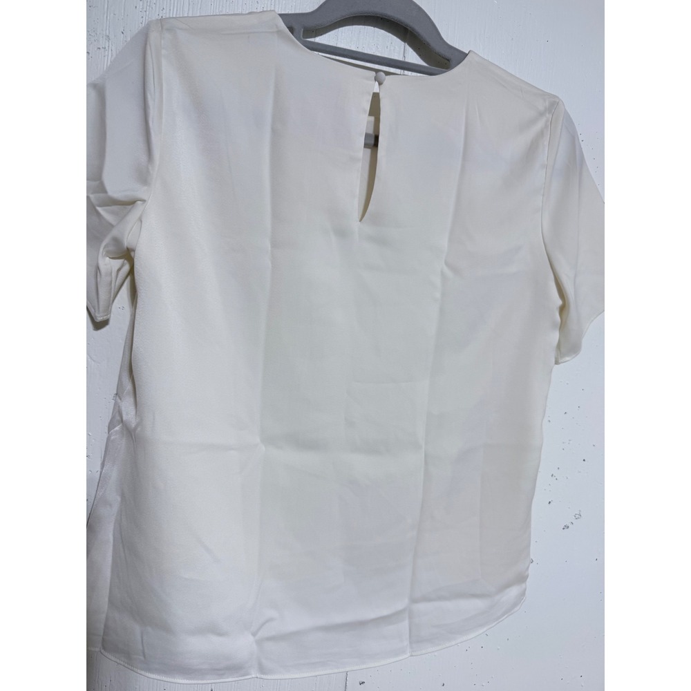 Banana Republic Womens XS Ivory Short Sleeve Keyhole Back Blouse NWT 887183-05-1 - Picture 9 of 10